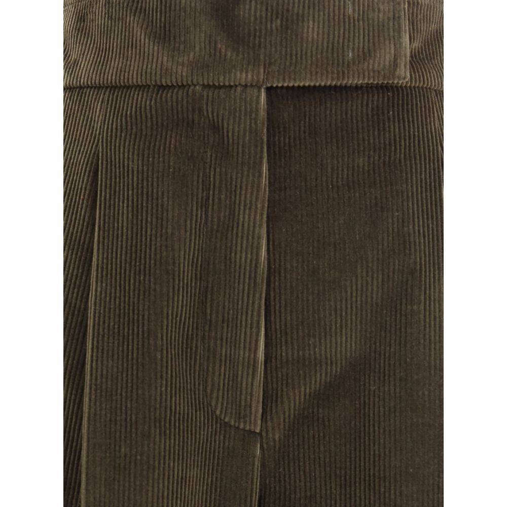 Max Mara Green Cotton Casual Pants