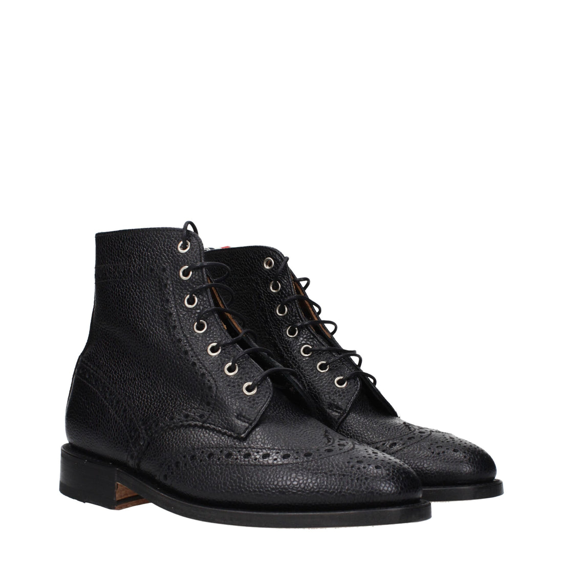 Thom Browne Black Leather Ankle Boots