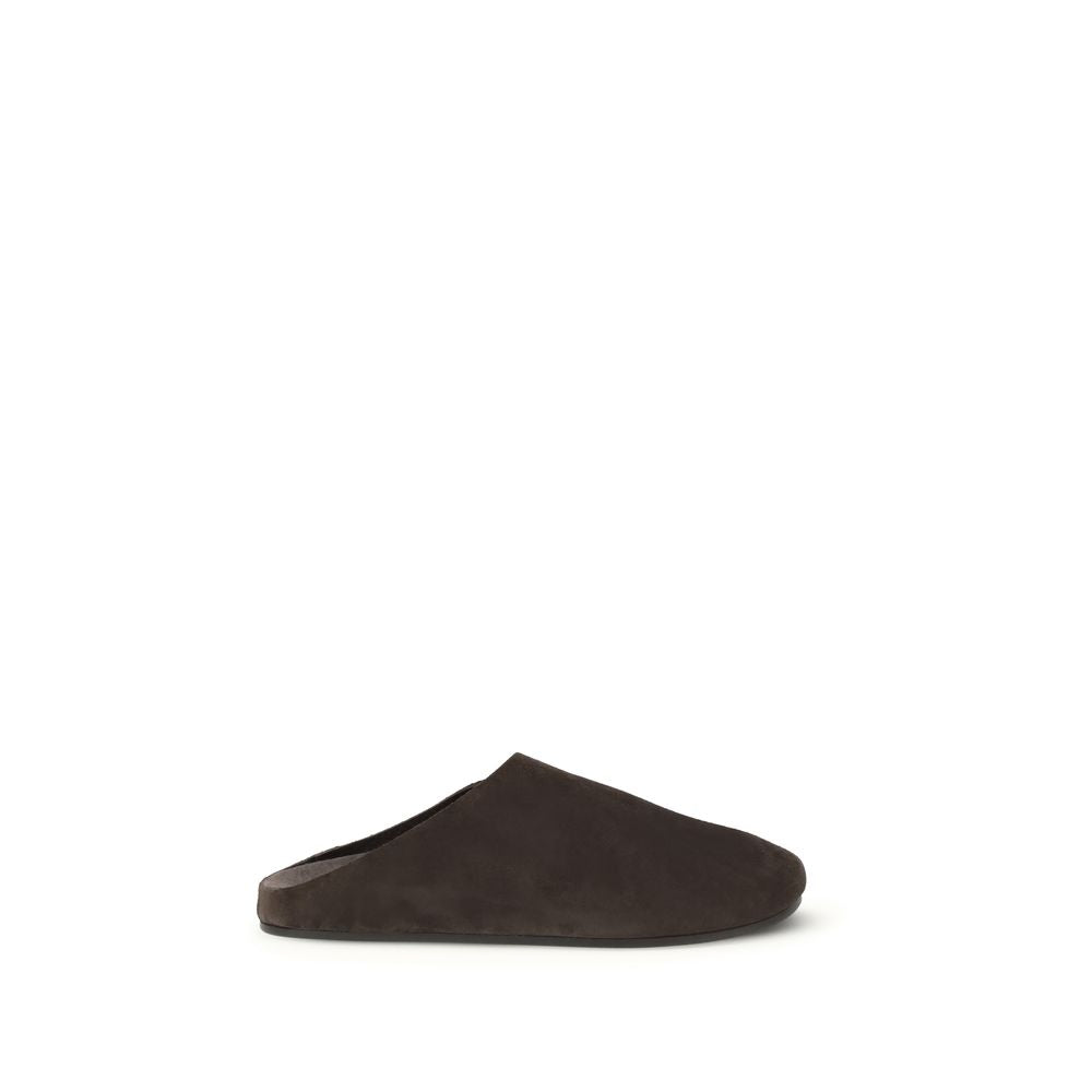 The Row Brown Calf Leather Bos Taurus Mules