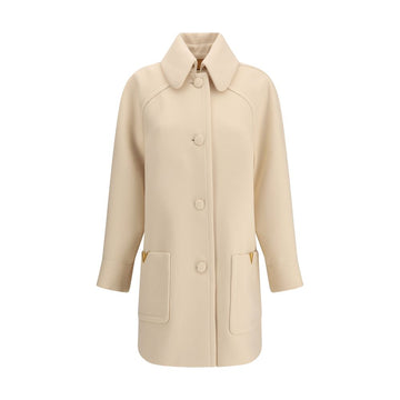 Valentino Cream Fleece Wool Coat