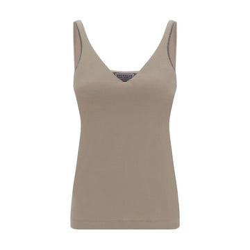Brunello Cucinelli Beige Cotton Top