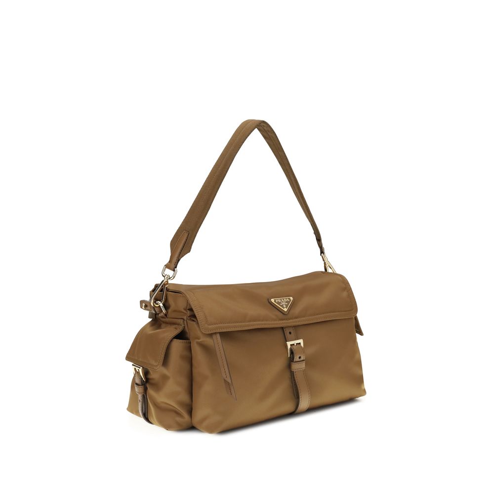 Prada Brown Recycled Polyamide Shoulder Bag