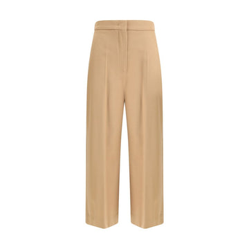 Max Mara Beige Fleece Wool Casual Pants