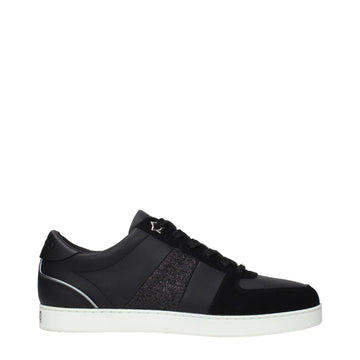 Jimmy Choo Black Leather Low Top Sneakers