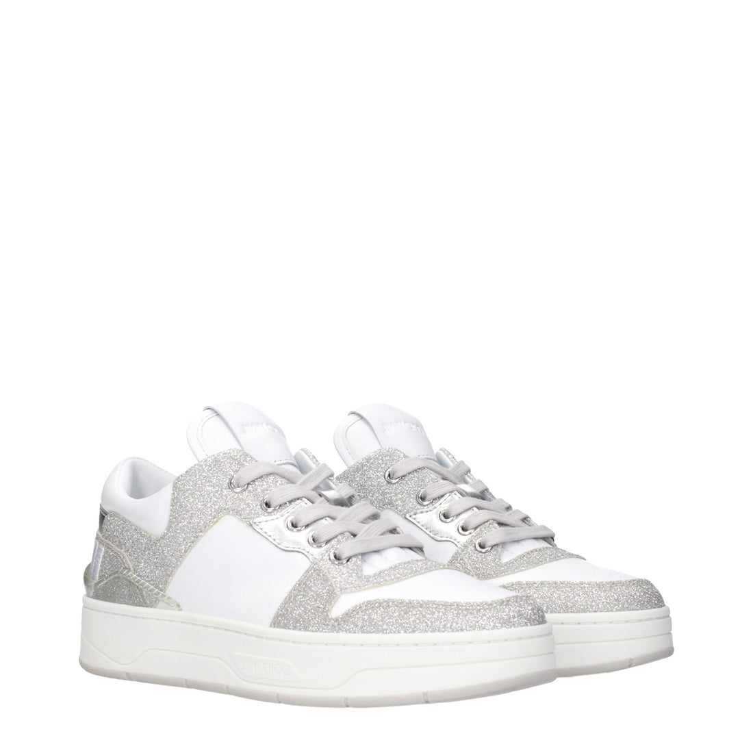 Jimmy Choo White Leather Low Top Sneakers