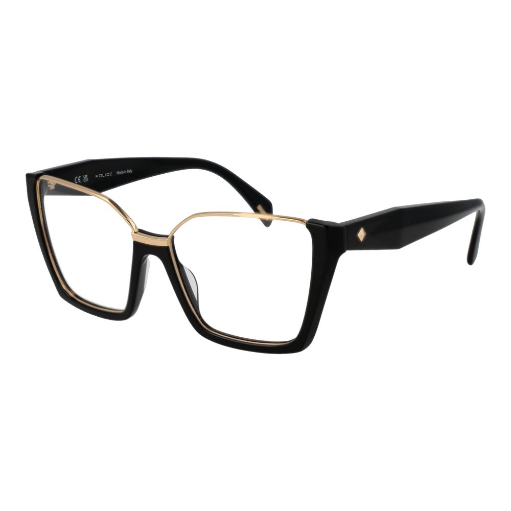 Police Black Cellulose Acetate Glasses (Frames)