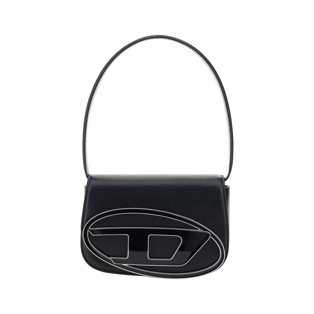 Diesel Black Calf Leather Bos Taurus Shoulder Bag