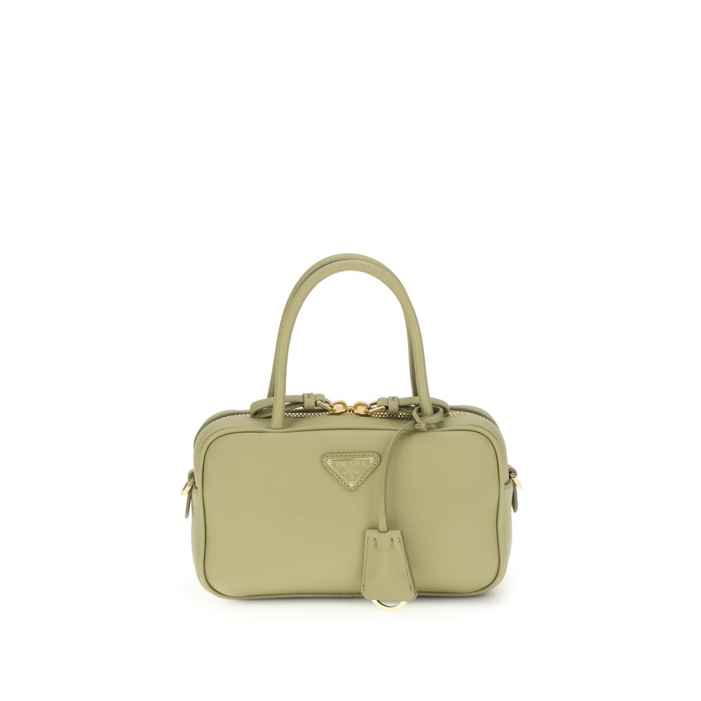 Prada Green Calf Leather Bos Taurus Handbag