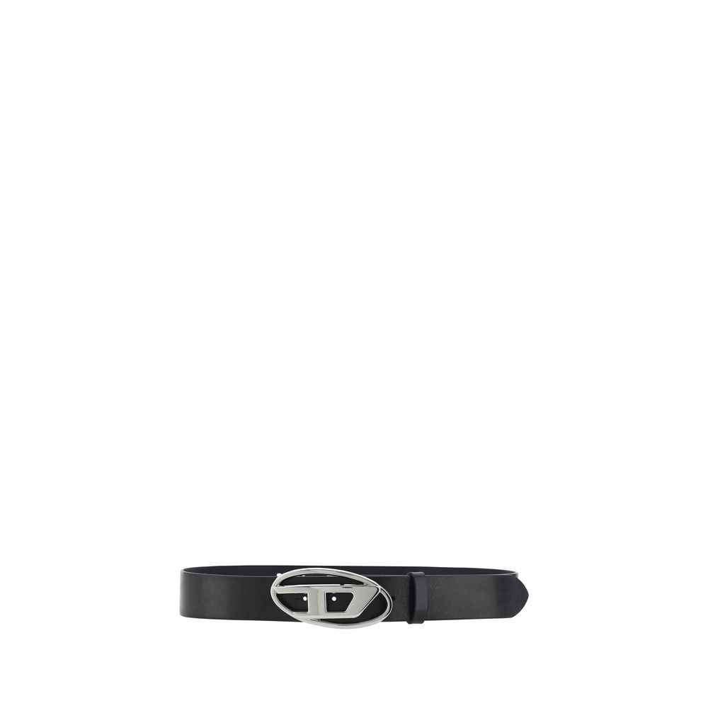 Diesel Black Calf Leather Bos Taurus Regular Belt