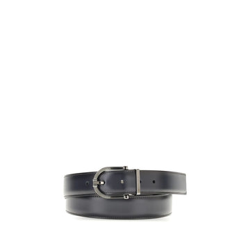 Ferragamo Black Calf Leather Bos Taurus Regular Belt
