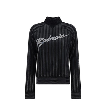 Balmain Black Elastane Sweatshirt