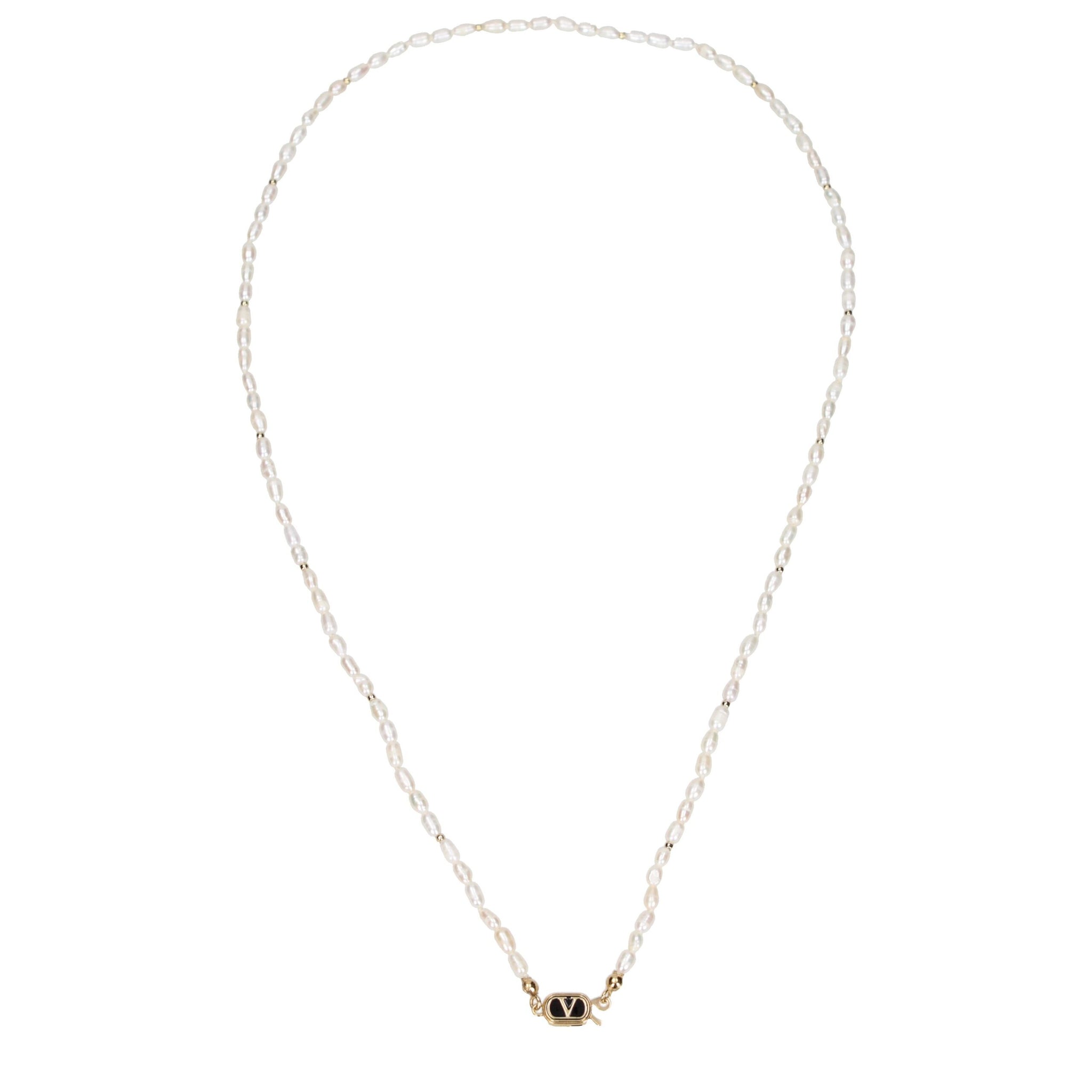 Valentino Garavani White Metal Necklace