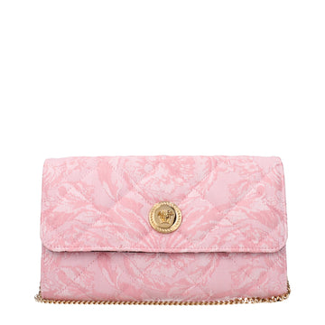 Versace Pink Fabric Clutch Bag