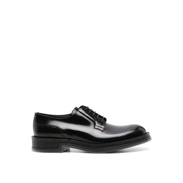Alexander McQueen Black Calfskin Oxfords And Derbies