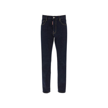 Dsquared² Blue Cotton Straight-Leg Jeans