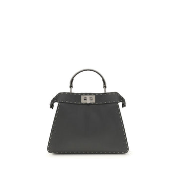 Fendi Gray Leather Shoulder Bag