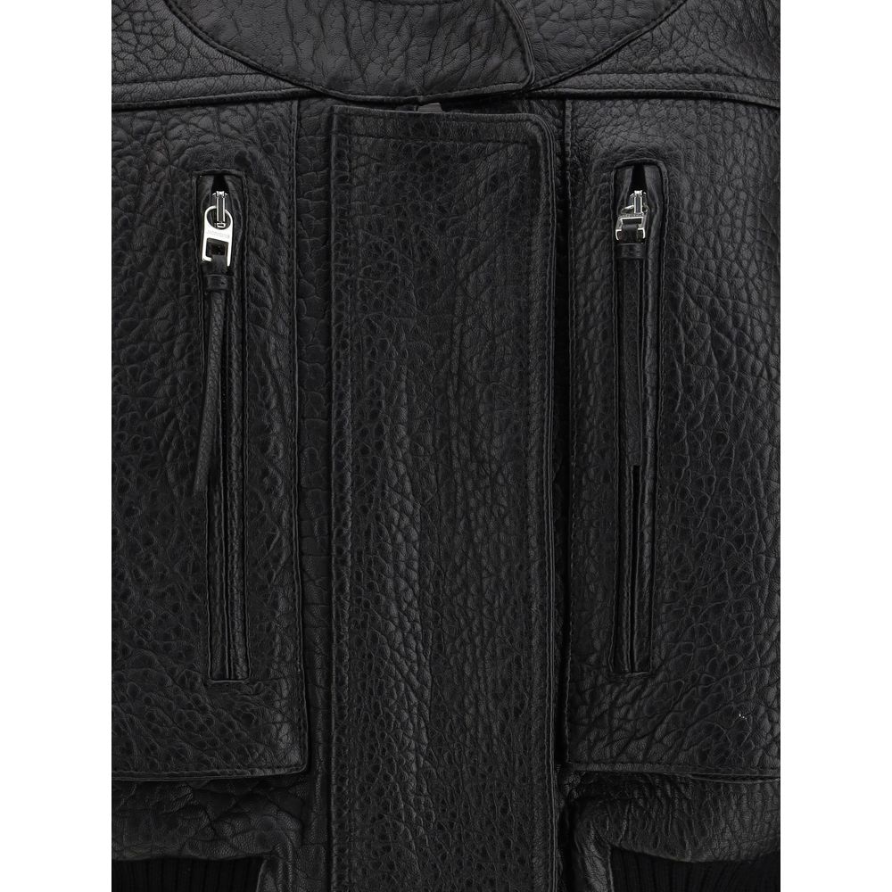 Jacquemus Black Lamb Leather Sweatshirt