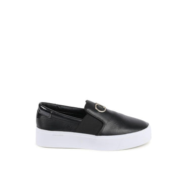 Calvin Klein Black Leather Platform Sneakers