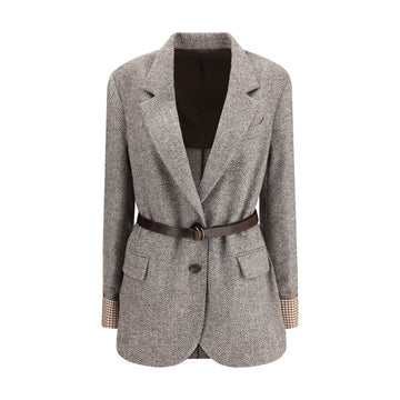 Brunello Cucinelli Brown Fleece Wool Coat