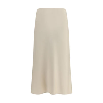 Brunello Cucinelli Cream Acetate Midi Skirt