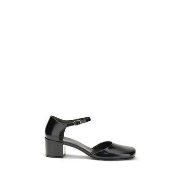 The Row Black Rubber Mid Heel Pumps