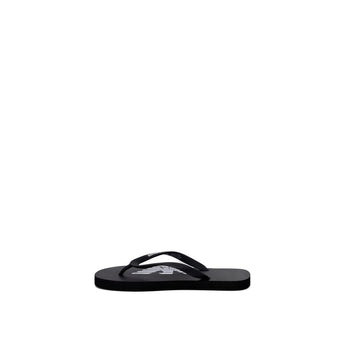 Emporio Armani Underwear Black And White Rubber Flip-Flop Sandals