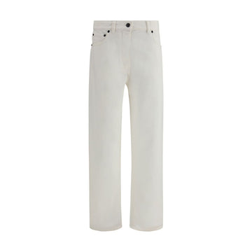 The Row White Cotton Straight-Leg Jeans