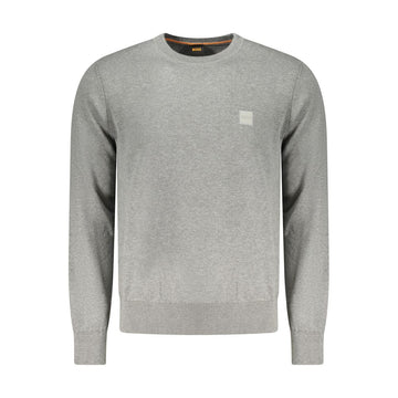 Hugo Boss Gray Cotton Men Sweater