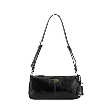 Prada Black Calf Leather Bos Taurus Shoulder Bag