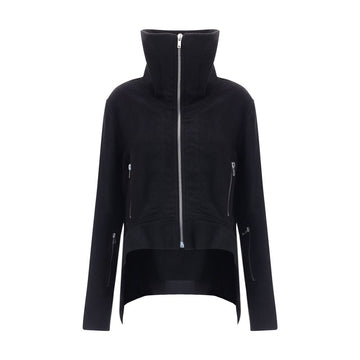 Rick Owens Black Fleece Wool Biker Jacket