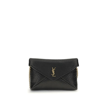 Saint Laurent Black Lamb Leather Clutch Bag